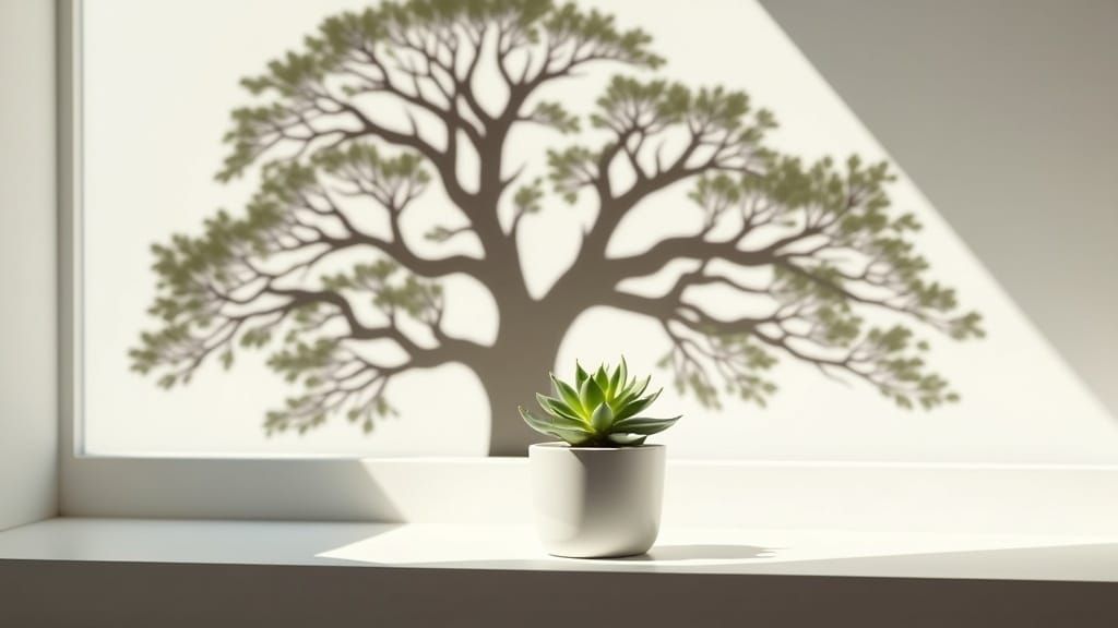 Hyperreal Succulent in Minimalist Oasis with Majestic Oak Sh...