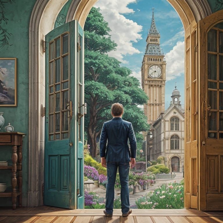 Mysterious Figure in a Victorian Setting