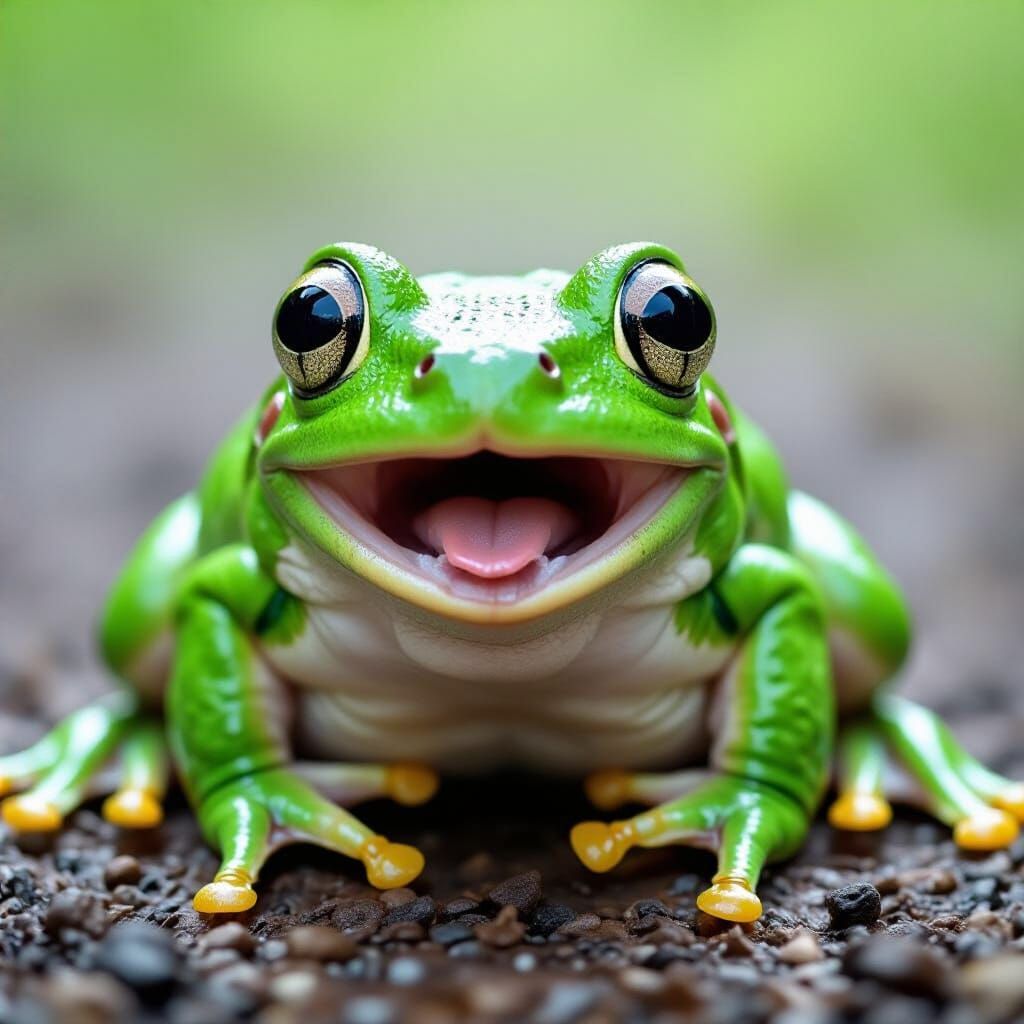 Surprised Frog with Comical Expression