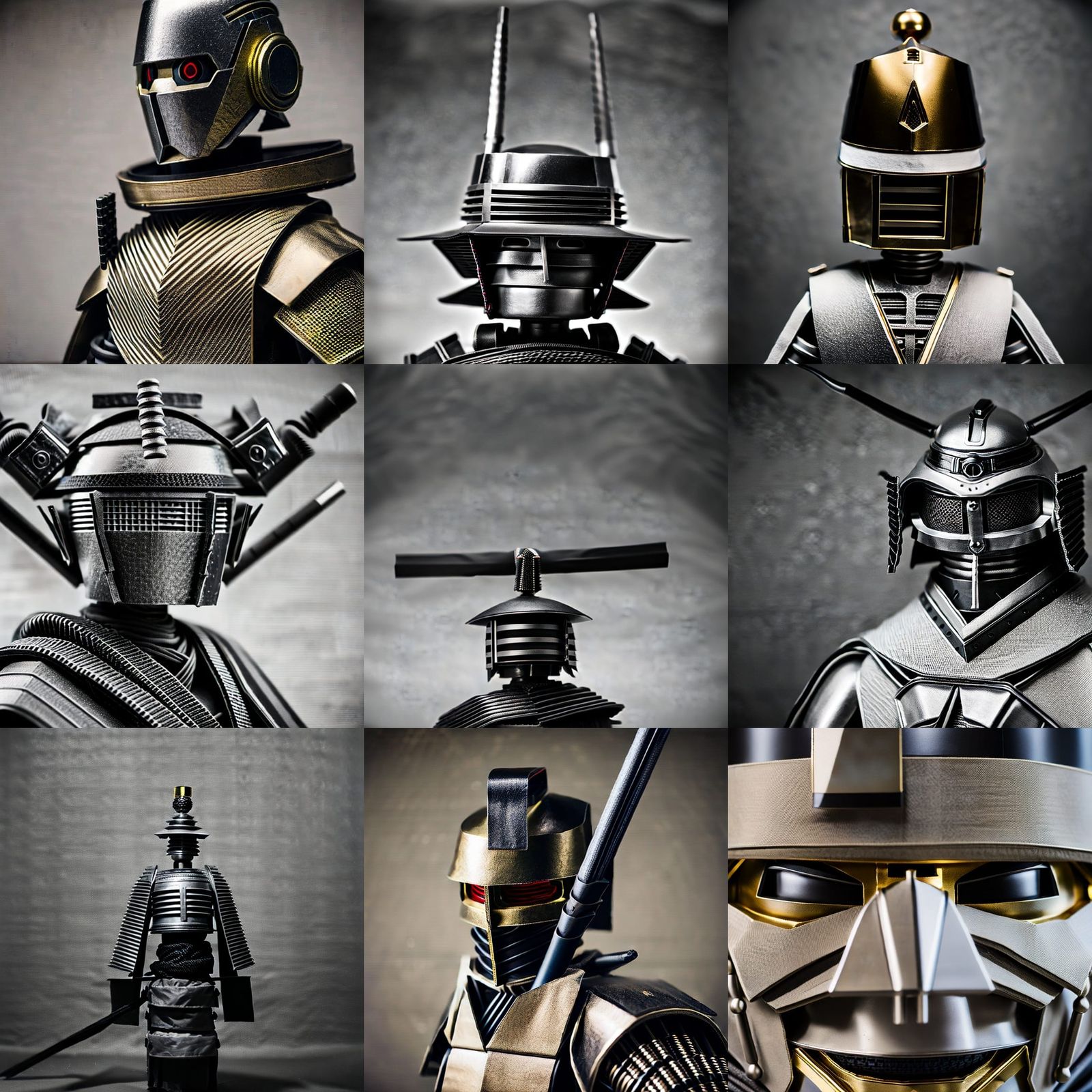 Samurai Robot Portrait in Ambient Light