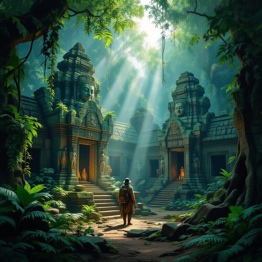 Explorer Discovers Hidden Jungle Temple in Hyperrealistic St...