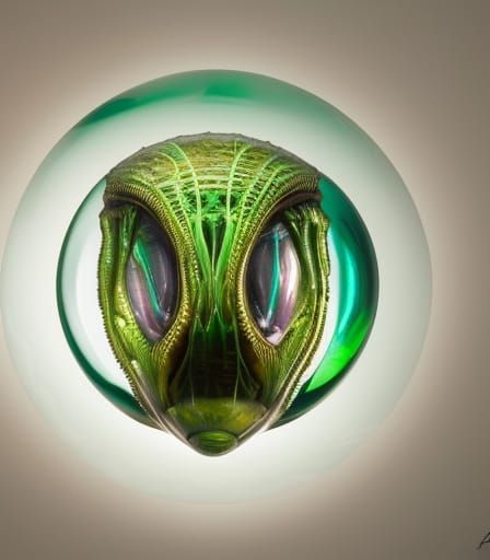 Alien Fish Encased in Crystal: Hyperrealistic Art