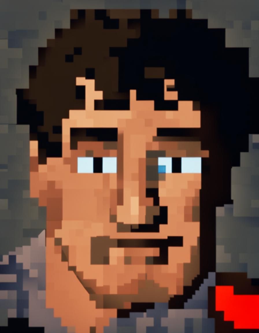 8-Bit Pixel Art Portrait of Man with Glasses