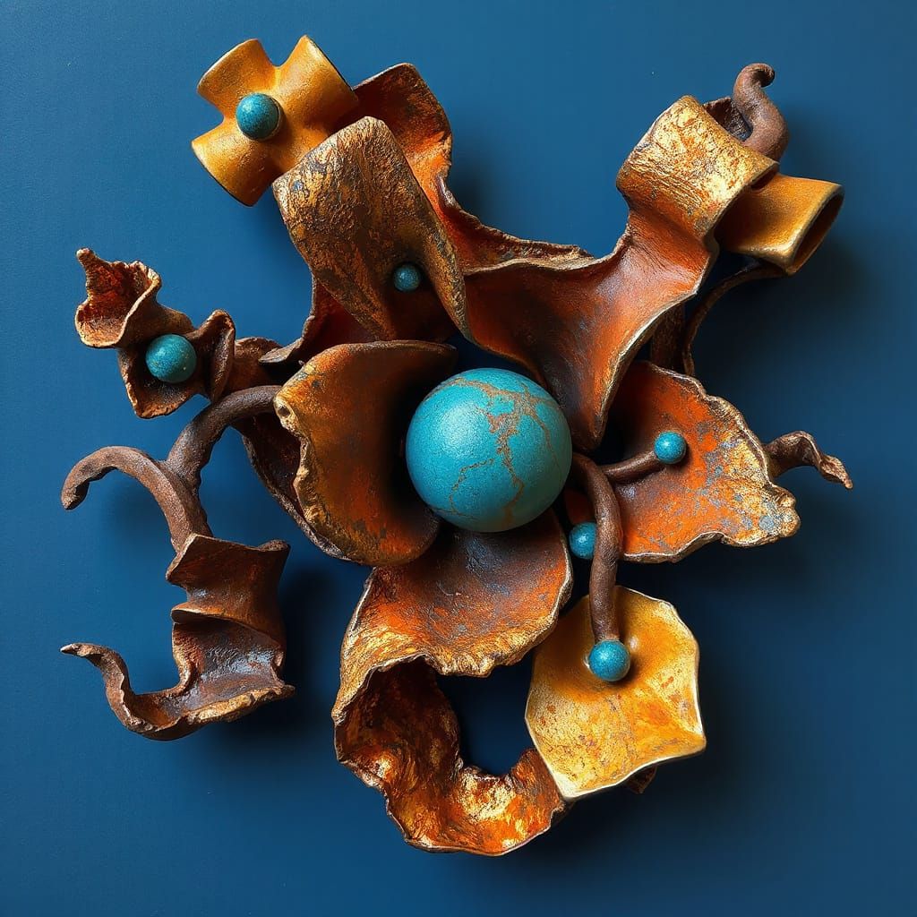 Indigo Metamorphosis: A Futuristic Sculpture