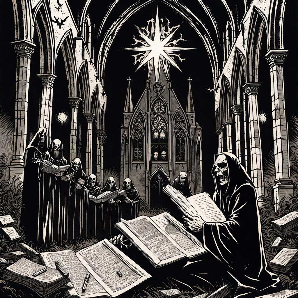 Abhagog Album Cover: Satanic Ritual in Abandoned Church