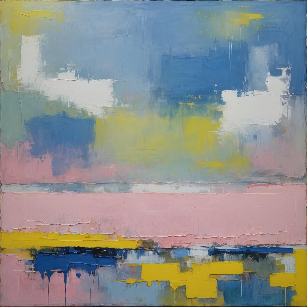 Abstract Landscape Painting in Rothko Color Field Style