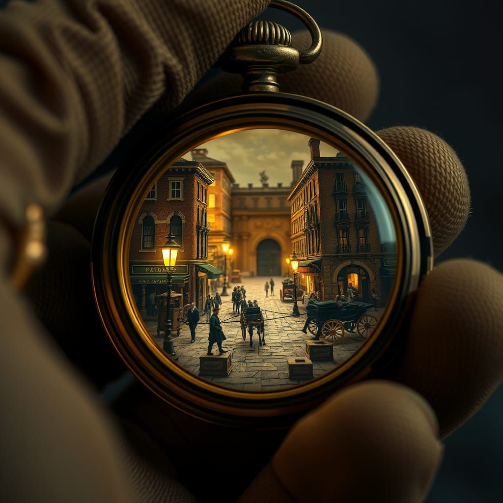 Victorian Era Frozen Inside Cell Phone Display