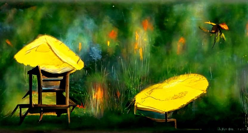 Fireflies in Garden: A Hyperrealistic Plein Air Oil Painting