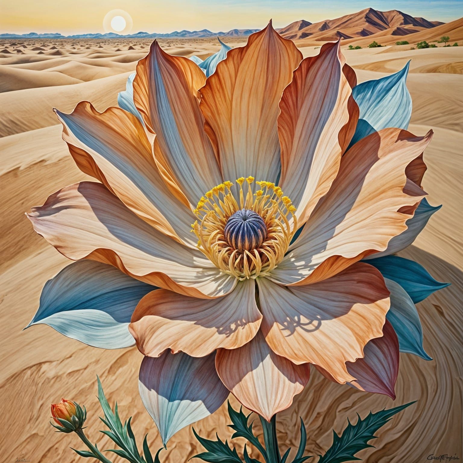 Desert Bloom in Georgia O'Keeffe Style
