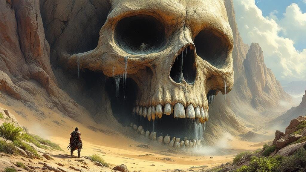 Skull Mountain Oasis with Barbarian Guard