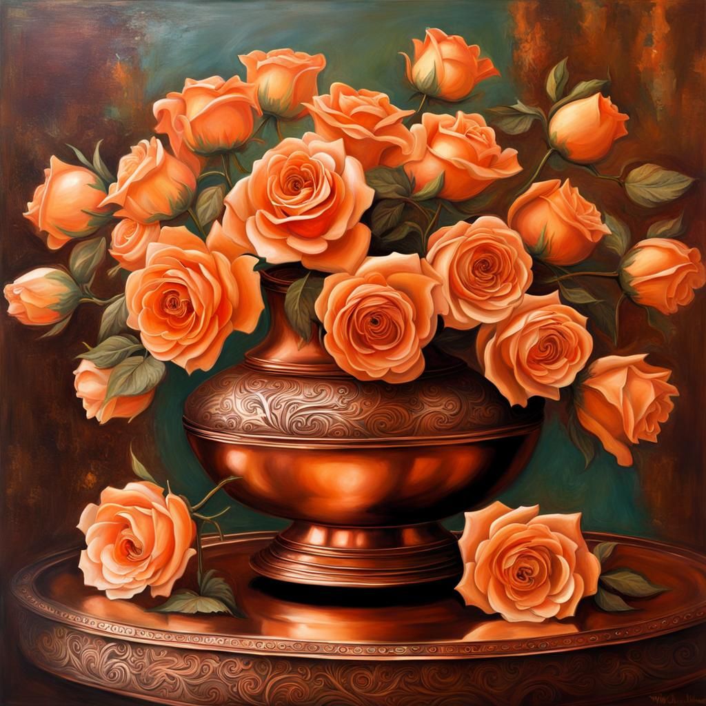 Copper Roses in Copper, Anime Style