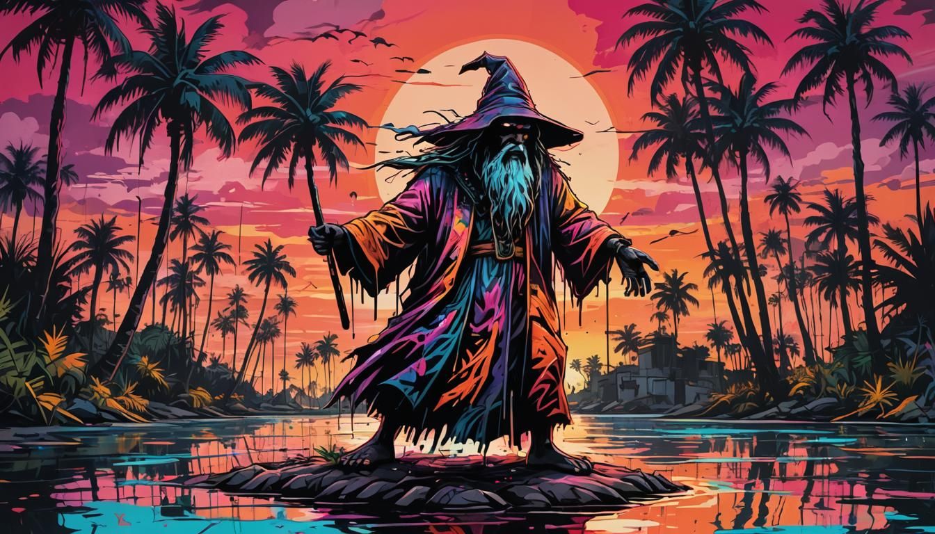Evil Wizard on Palm Island: Graffiti Art