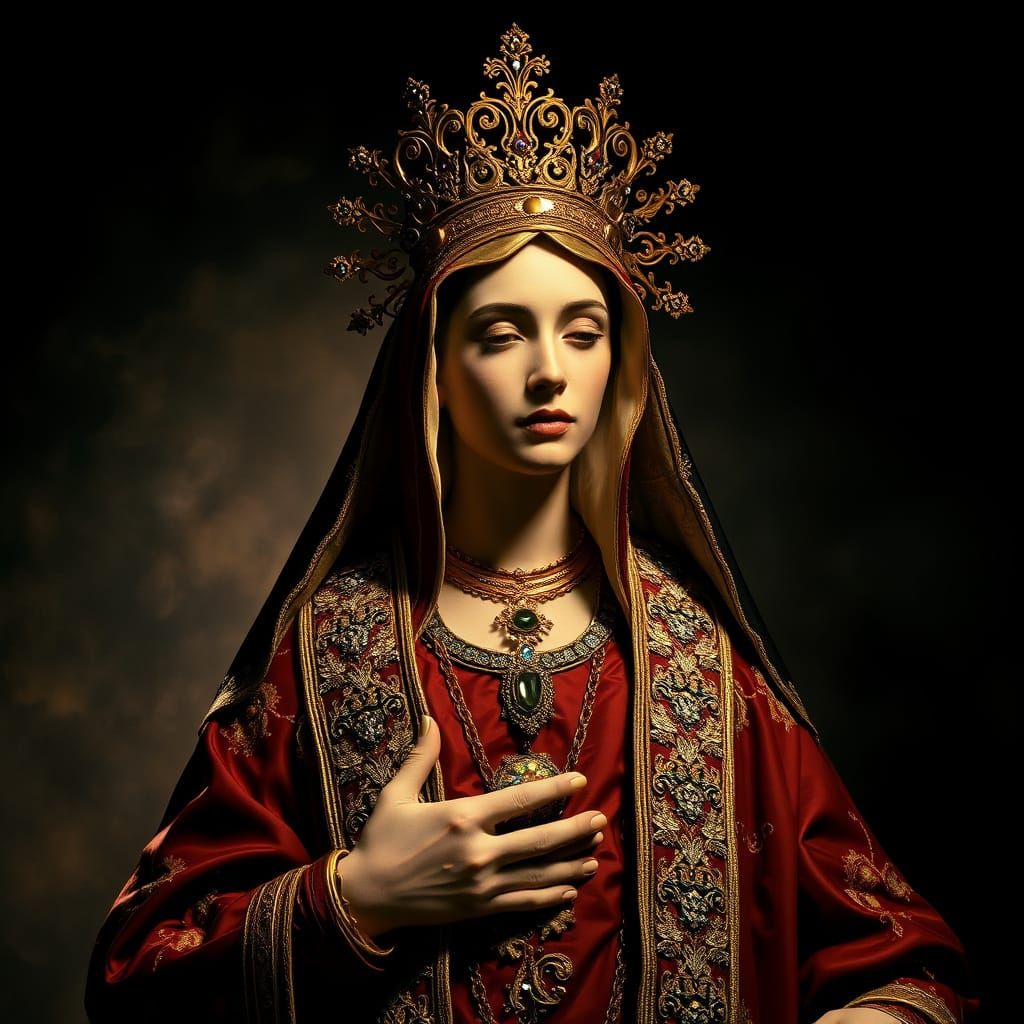 Regal Nossa Senhora in Baroque Attire