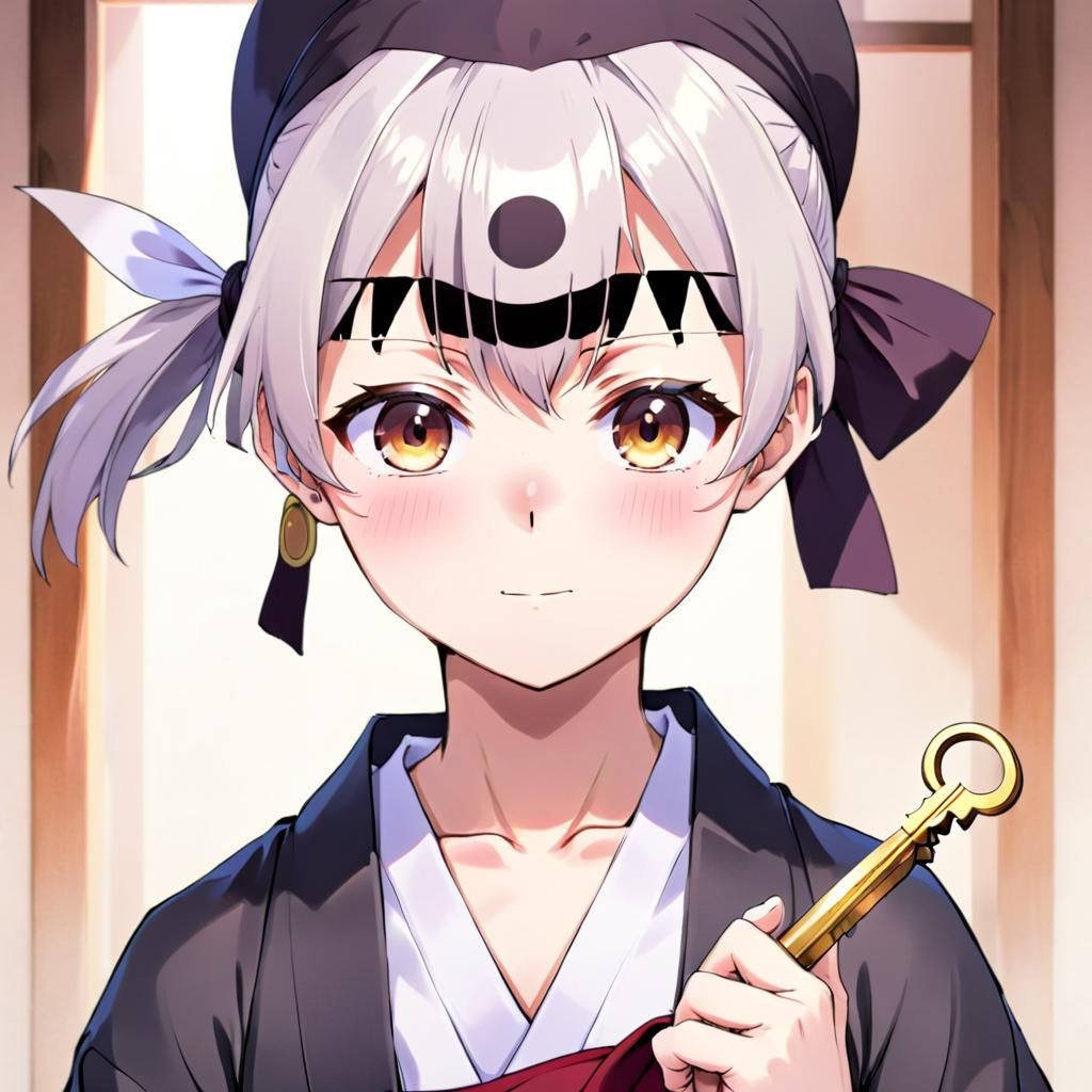 Anime Monk Face in Japanese Manga Style