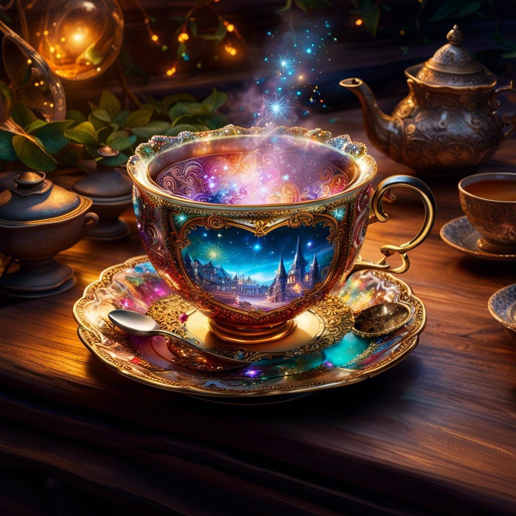 Crystalline Teacup in Borderland Fantasycore Style