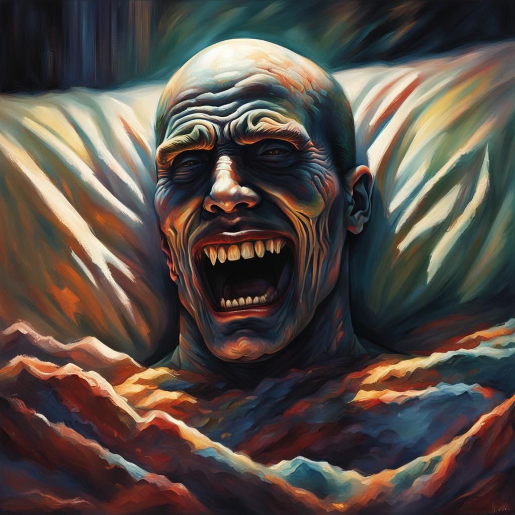 Hyperrealistic Shadow Man in Sleep Paralysis