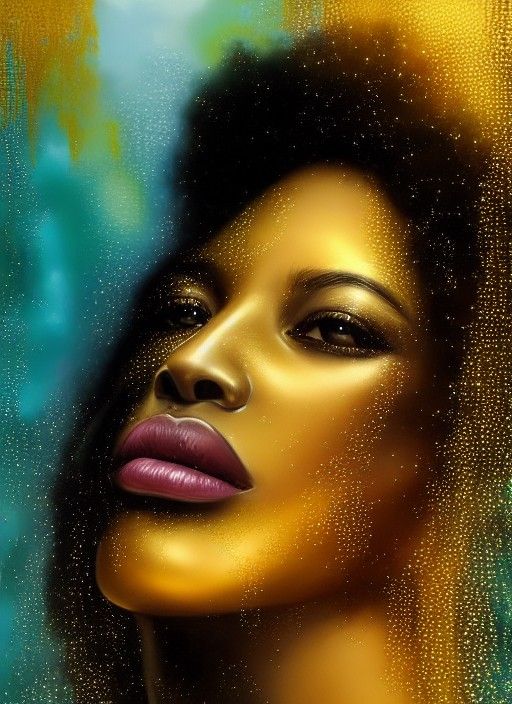 Oshun Goddess in Water: Neo-Classical Digital Art