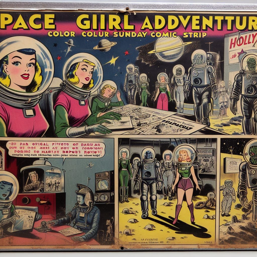 Vintage "Spacegirl Adventures" Comic Strip from 1939