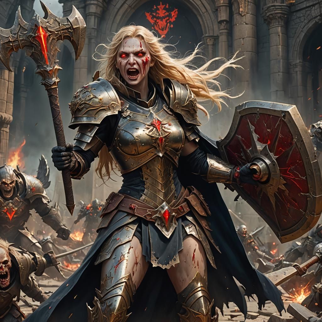 Undead Aasimar Paladin with Glowing Eyes