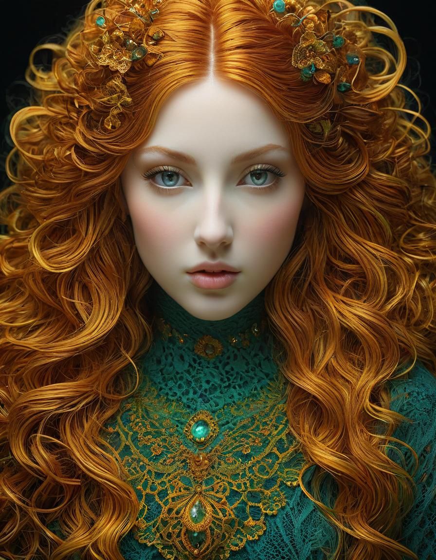 Candlewick Lace Portrait in Embossed 3D Style