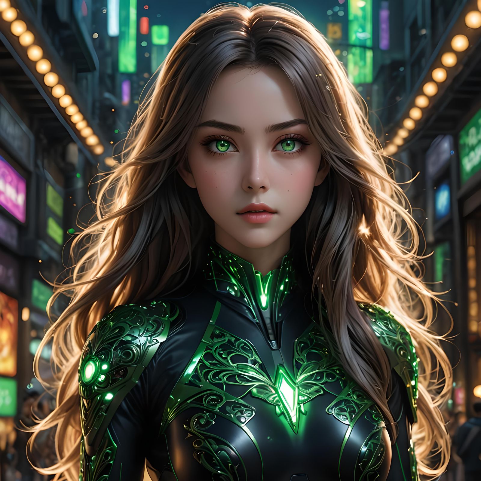 ultra-realistic digital art piece of a legendary anime femal...