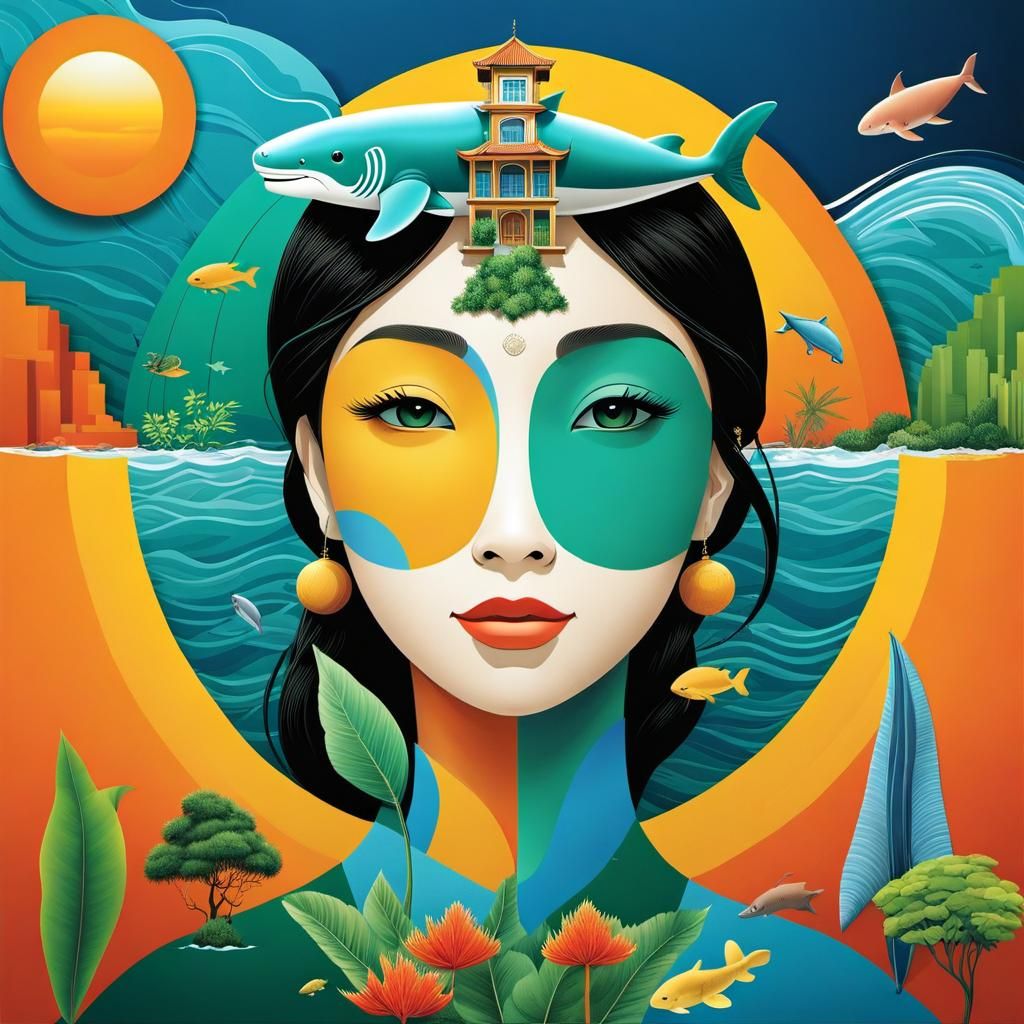 Harmonious City and Sea: Dugong Home in Art Deco