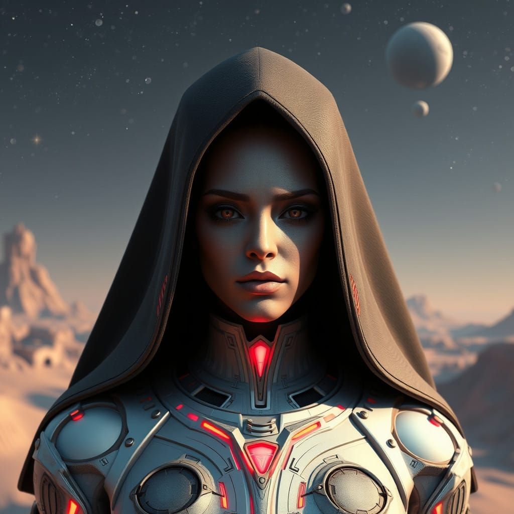 Futuristic Utopia or Dystopia in Pointillist 8K