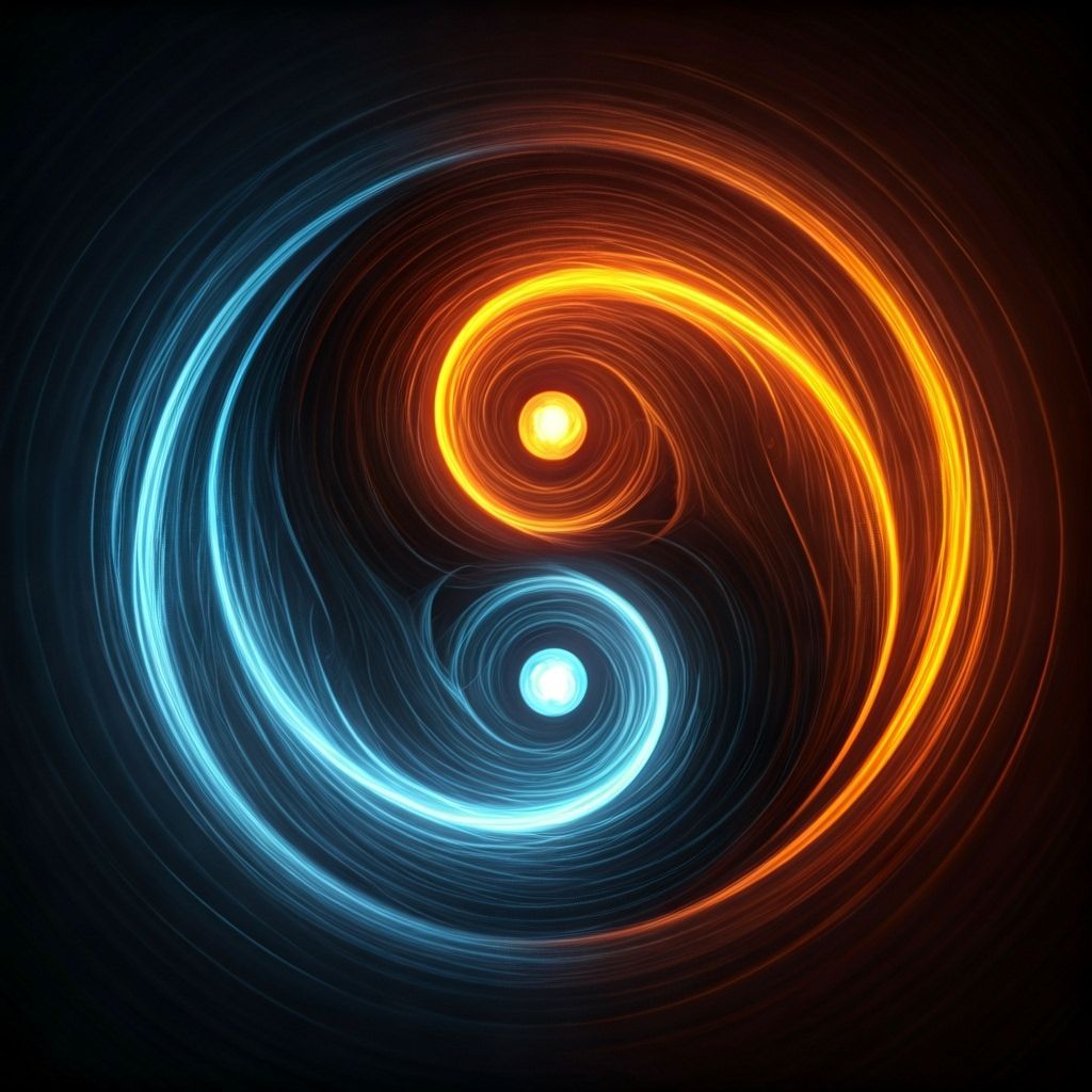 Harmonious Fire and Ice Yin Yang in 8k