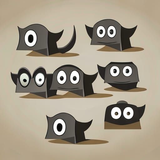 vector illustration googly eyes and smile brackets...