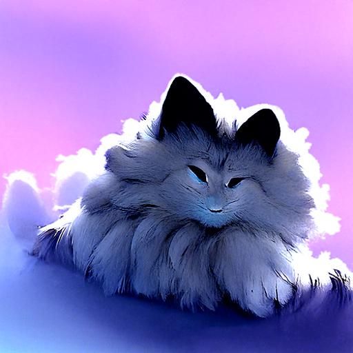 Fluffy Beautiful Cat Portrait