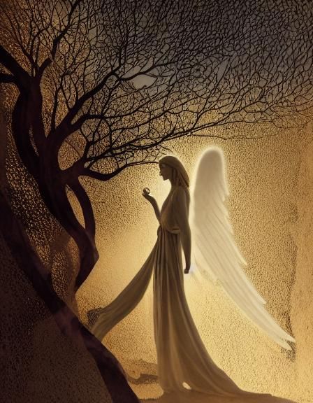 Magical Desert Canyon Cave with Sunlight, Photorealistic