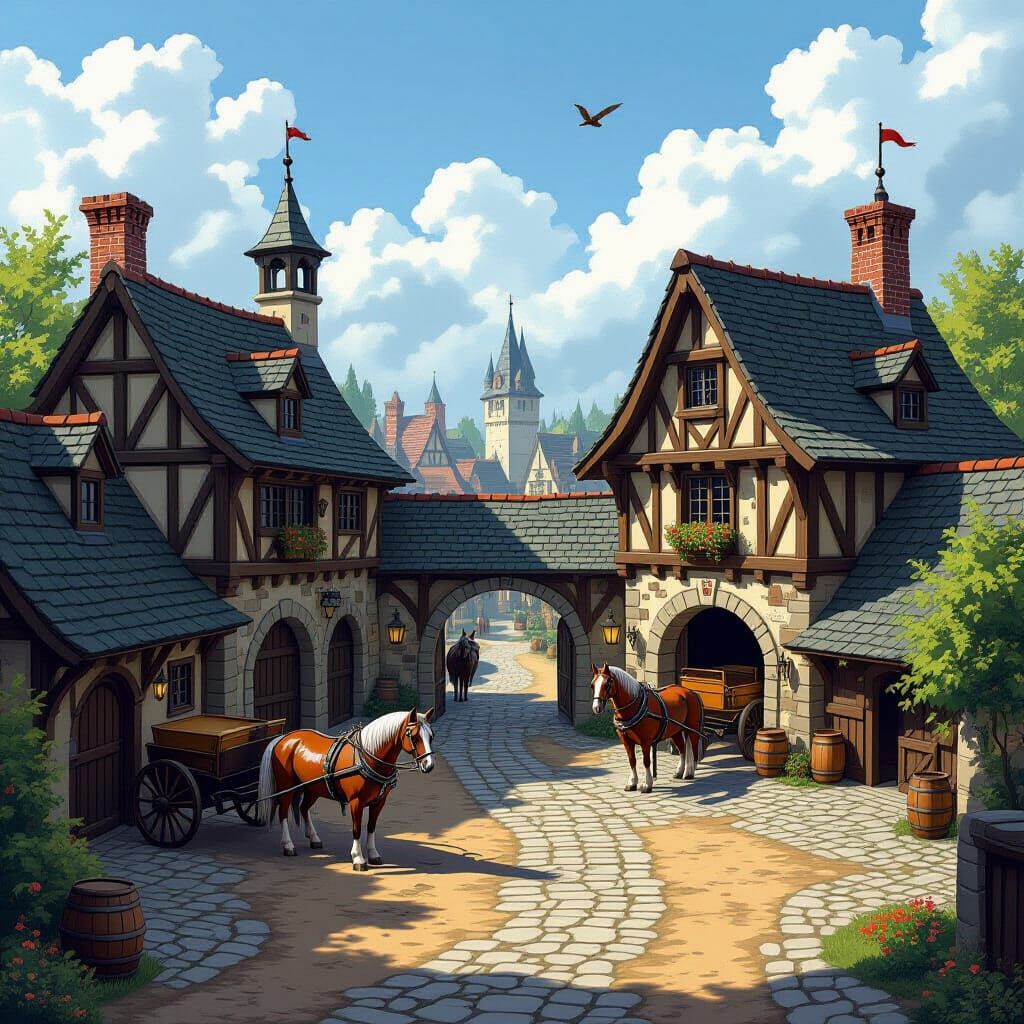 Moonveil Mediaeval Stables in DnD Fantasy Style