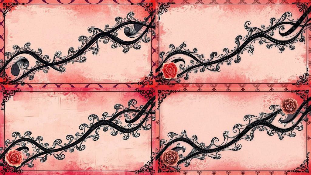 Ethereal Rose and Black Vintage Collage