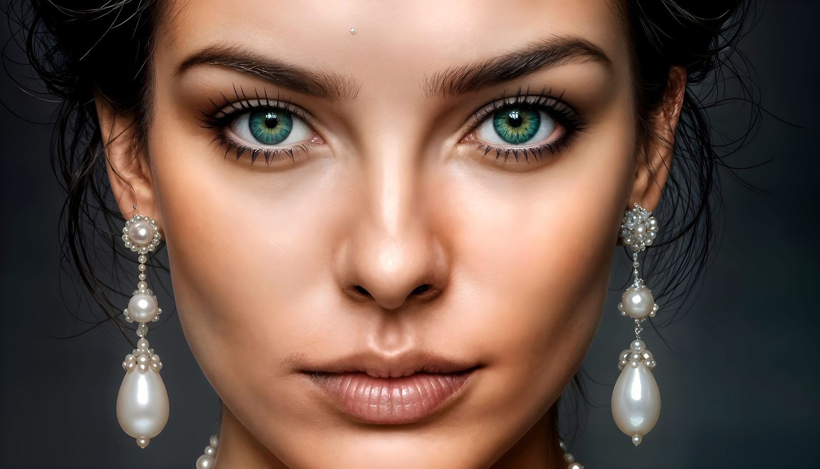 Ethereal Beauty with Opulent Pearl Adornments in Portrait Ph...