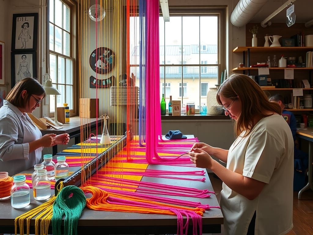 Chemist's Lab in String Art Hackercore Style