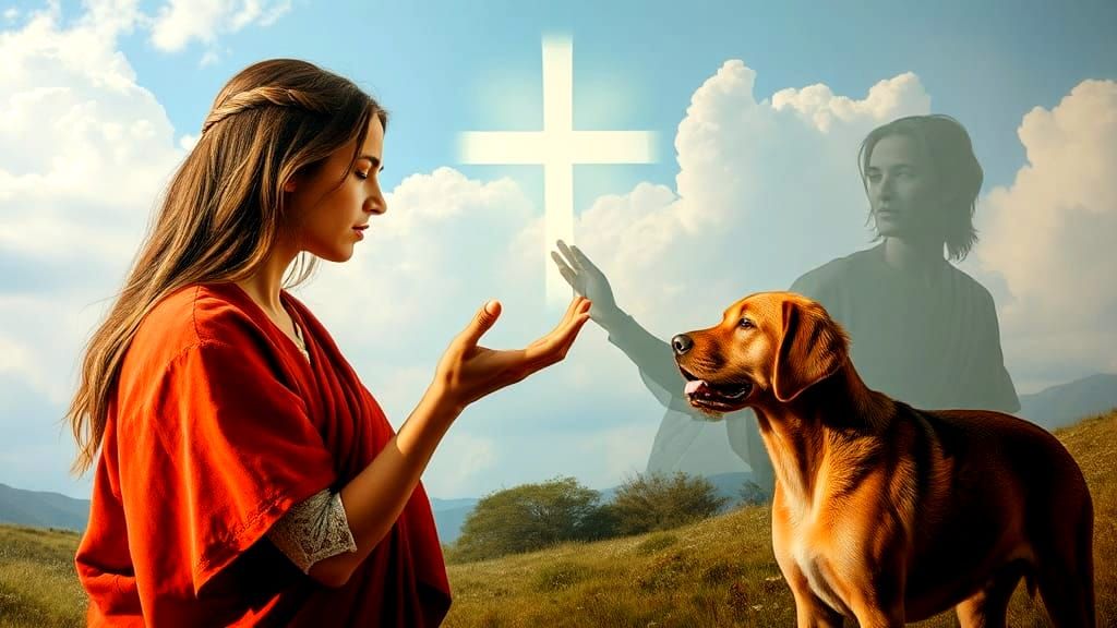 Woman with Healing Power: Oil Canvas Painting