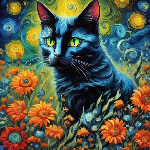 Peacock in Van Gogh Style, Natural Light Photography