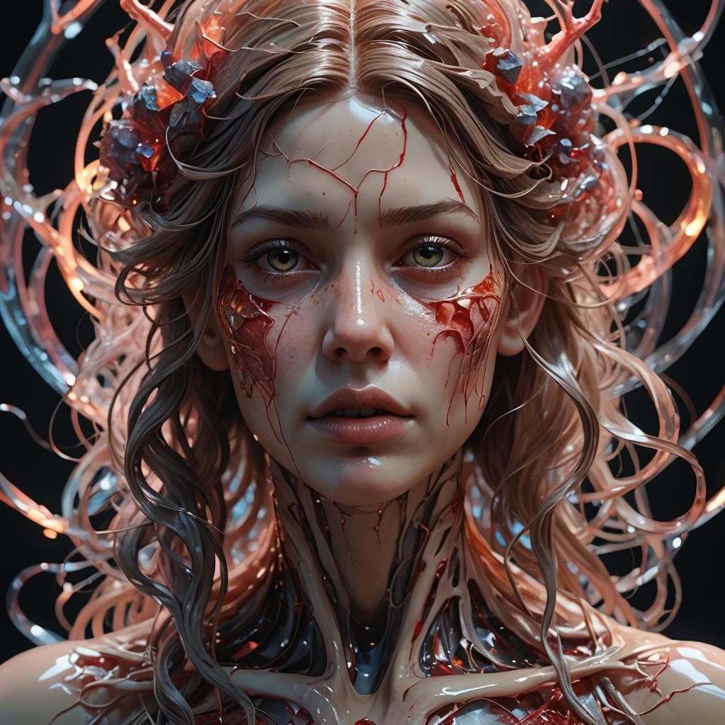 Translucent Woman: Hyperrealistic 3D Render