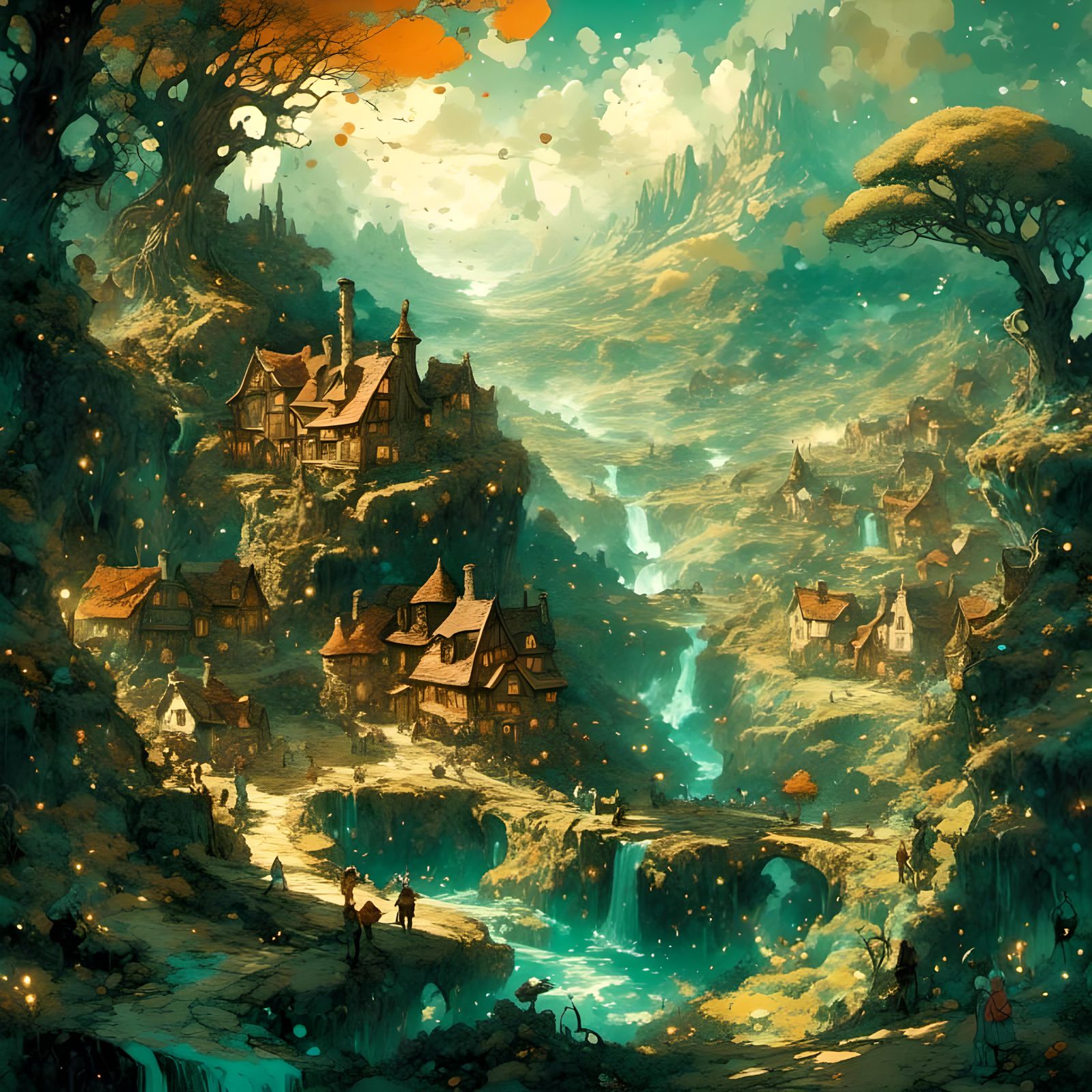 Alice in Wonderland in Rural British Landscape