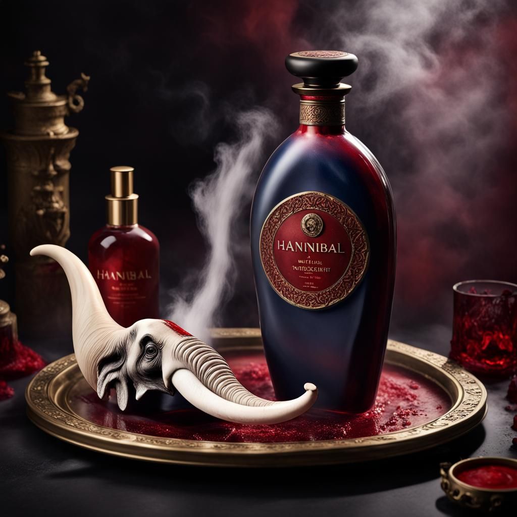 Elephant Tusk Cologne Bottle, Hyperrealistic Concept Art