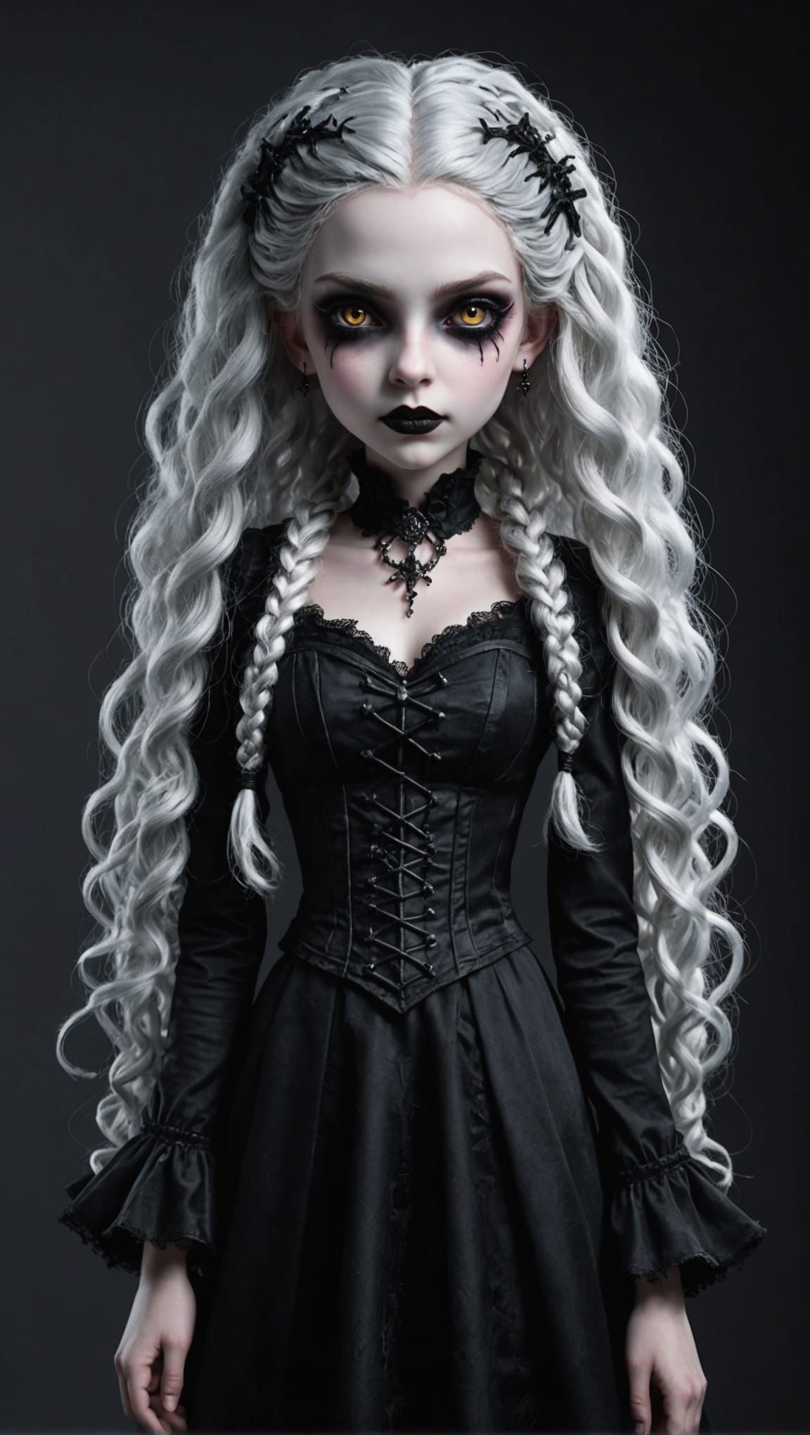 Realistic Vampire Girl with Glistening Eyes