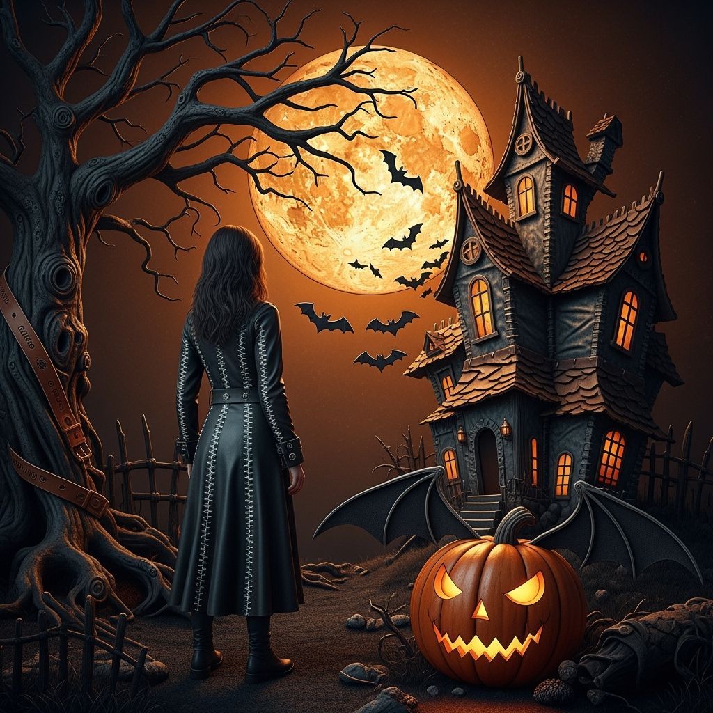 Leather Halloween: A Surreal Giger-esque Scene