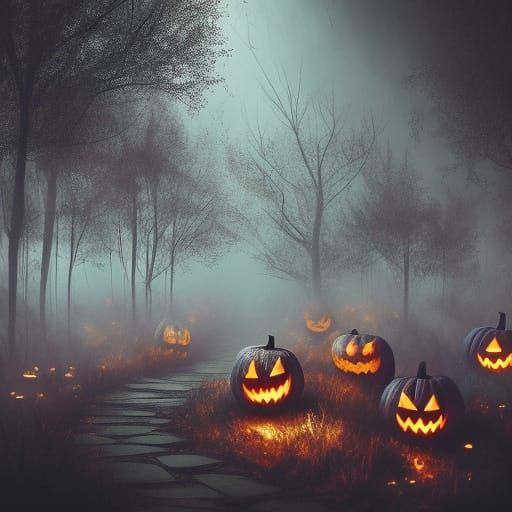 Spooky Halloween Backyard Concept Art
