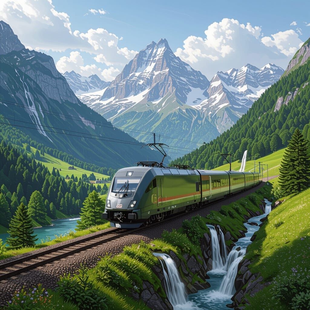 ICE 4 Train Through Alps in Romantic Style