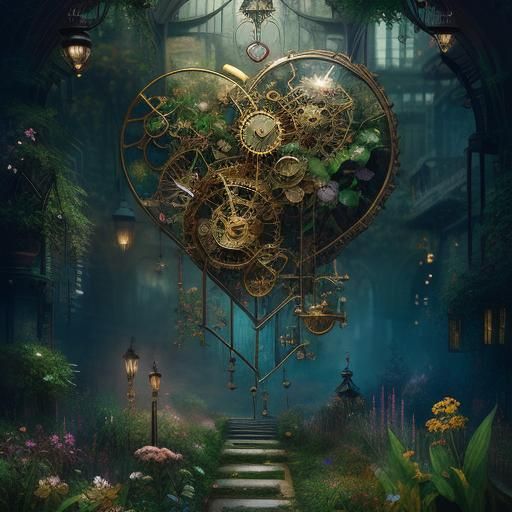 Clockwork Heart in Blooming Anatomical Garden