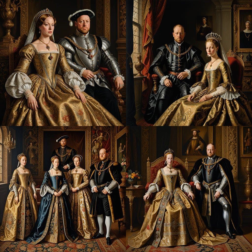 Royal Tudor Family Portraits in Oil Painting