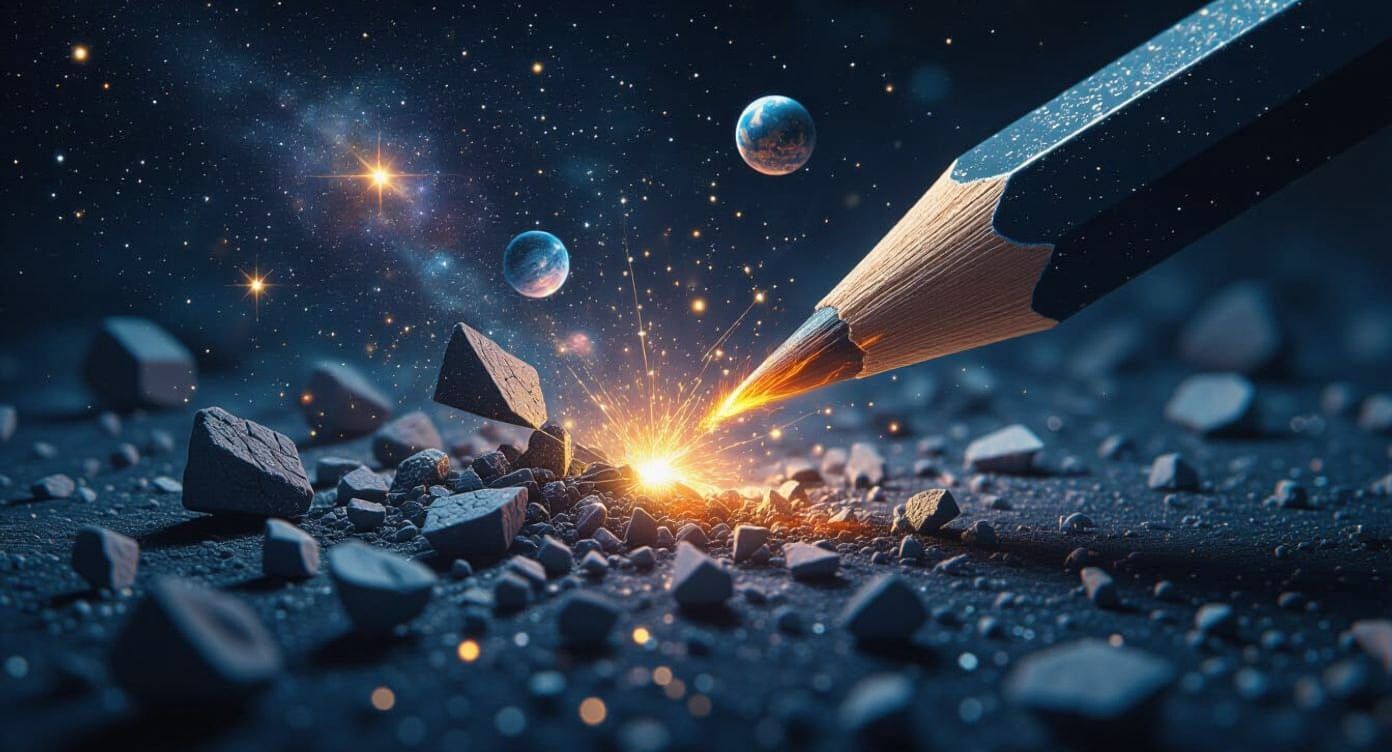 Pencil Tip Ignites Into Fiery Ash