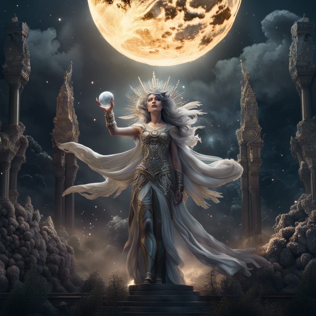 Moon Goddess in Epic Digital Matte Painting