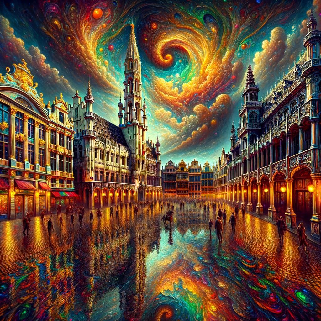 Surreal Photorealistic Gran Place in Brussels