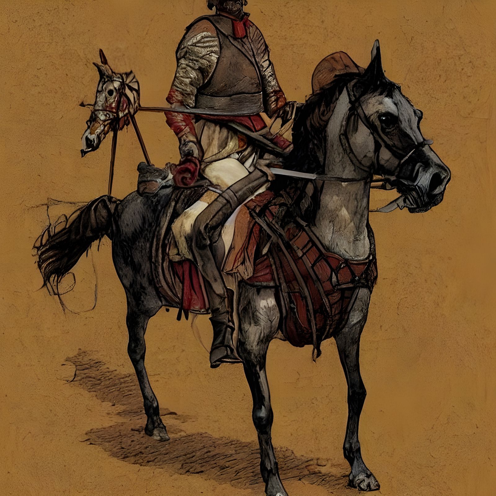 Don Quixote's Ride of Misery: Detailed Illustration